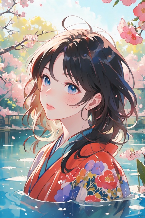  (Masterpiece:1.2), (high quality),(Pixiv:1.4),fansty world,(Delicate background),outdoor,water,floating,colorful world,kimono,beautiful face,1girl,anime,girl,Chinese style,watercolor, myinv, (\MBTI\), mpaidui, (\shen ming shao nv\)