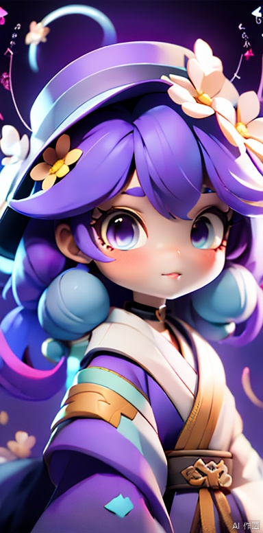  1 girl,magic,(hat:1.2),(Purple light effect),(glowing hair,colorfull hair),hair ornament,jewelry,looking at viewer,floating hair,hair flower,hanfu,upper body,best detailed, 
break,red lips,artist name,aurora,choker,constellation,embers,light particles,nailpolish,gem,glowingjewelry(, (\meng ze\), three views, paopaoma, Game Icon Institute, 1girl,character design, zodiac