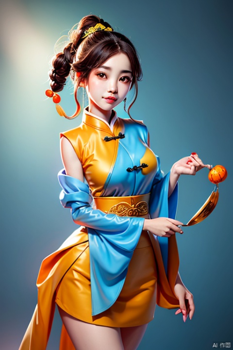 Lovely Chinese girl, Tang Dynasty style, beautiful, retro, transparent color soft light, soft color, soft outline, eyes, best quality, 8K, Super Detail
