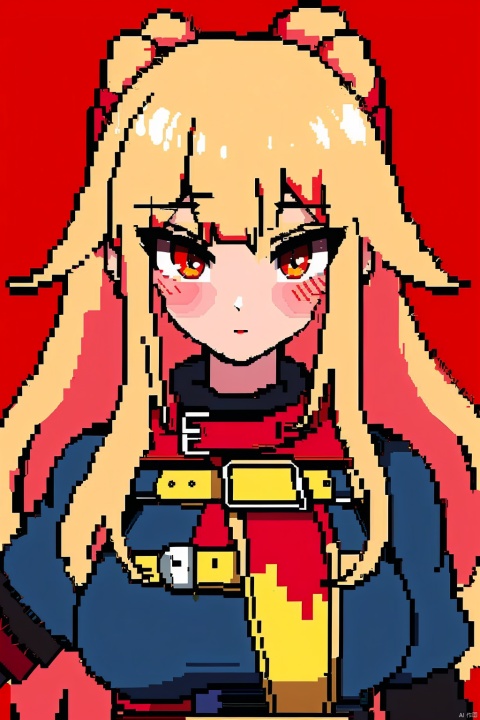 Red eyes, evil, golden, shiny, gold hair,High detailed ,midjourney,perfecteyes,Color magic,urban techwear,hmochako,better witch,witch, witch,Long hair ,long hair, ((pixelart))