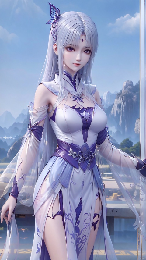  1girl, mischevious smile, perfect body, scenery, sharp focus, best quality, masterpiece, detailed outfit, illustration, perfect eyes, finely detailed beautiful anime eyes, realistic skin, intricate details, best lighting, depth of field, ultra high resolution,cowboy_shot, dynamic pose, dynamic angle, xiaoyixian