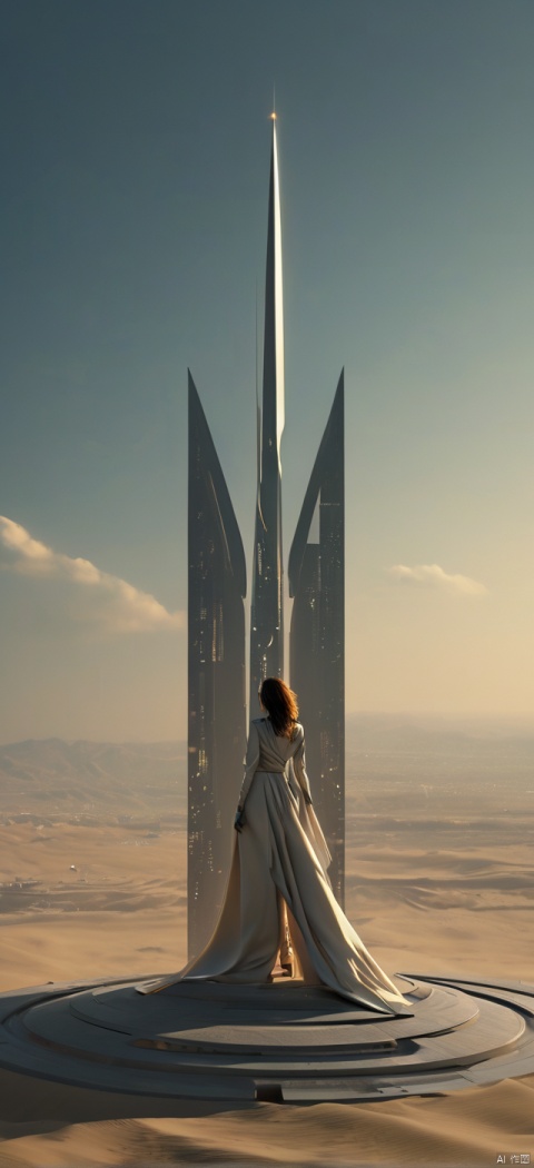  Very exquisite, 8K, beautiful: 1.2. A girl stands in front of a super large triangular building (equilateral triangle), a huge inverted triangle building, wedding dress, full body glowing, high heels, long legs, inverted triangle building with high details, complex details, super details, super clarity, high quality, overlooking the city, the Trisolaran civilization, sand dunes, spacecraft filled with space in the sky, with a sense of technology, futurism, space station, subversion of the city, night, Saturn, standing at the top of the city, her entire body (revealing the lower body), silhouette, smile, horizon, cyberpunk, standing on the roof, looking at wide-angle lenses, high angles, futuristic style, from above it is amazing. The visual background,