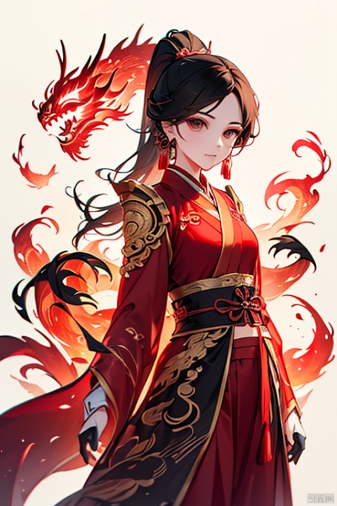  , (masterpiece:1.2), best quality,PIXIV,long hair, shoulder armor, black hair, gloves, hanfu, brown hair, white gloves, chinese clothes, looking at viewer, tassel, earrings, wide sleeves, jewelry, standing, long sleeves, pauldrons, closed mouth, ponytail, dragon, brown eyes, bangs, cape,Chinese girl,traditional Chinese, qiuyinong,midjourney portrait, backlight, colors, Hanfu, fire, HUBG_Rococo_Style(loanword), long, dunhuang,burning, midjourney portrait, qilin, DUNHUANG_CLOTHS, dunhuang_cloths, dofas, hanfu2, (\long yun heng tong\),wuxia,wunv,三国杀,jewelry, lmw,spark, 1girl, daoshi, yue , hair ornament , hanfu, red and gold dress, shufa background,navel, landscape, Chinese style, girl, longnv, loong, Shifengji, FanSe, orgdress, lace up socks, monster, tianqiji, 2D conceptual design, feet, dress,red dress,blue dress, (\shen ming shao nv\), Landscape painting, solo, black bra, yifu