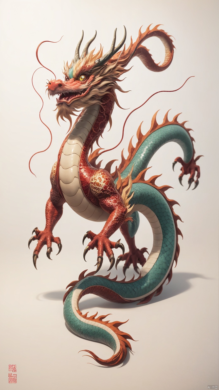 cartoon chinese dragon illustration from the 'happy lucky chinese new year' project, in the style of kawaii aesthetic, ((red)) , #vfxfriday, anime-inspired character designs, precisionist art, colorful storytelling, fawncore
