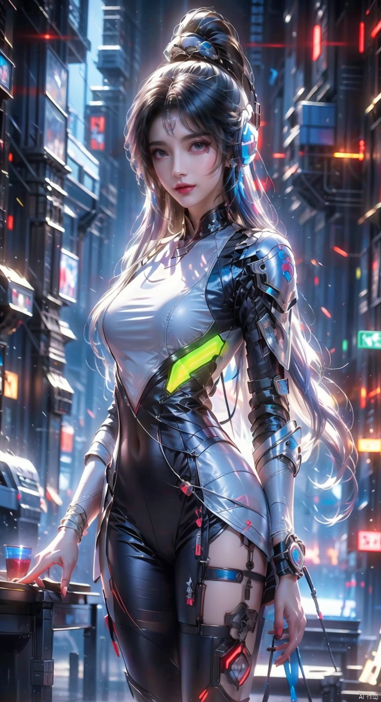  Optical particle,1girl,Future style gel coat,Future Combat Suit,animal ears,bodysuit,breasts,cat ear headphones,computer,hand on headphones,Glowing Clothing,Future Technology Space Station,full body,Clothing with multiple light sources,headphones,headset,laptop,long hair,looking at viewer,motor vehicle,robot ears,science fiction,sitting,solo,Purple hair, glow, BY MOONCRYPTOWOW,(holographic projection), (cyberpunk style), (mechanical modular background), (Luminous circuit) (Flashing neon light) (Blue illuminated background) (Background blurring treatment), Light-electric style,shining, (\shuang hua\)