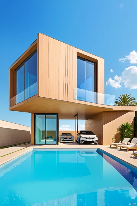  architecture,summer ,pool, SKY,ID3CAR