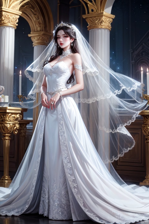 In a surreal and dramatic wedding scene, (solo) a girl in a dark blue haute couture wedding dress, like a goddess stepping out of the stardust, instantly attracted everyone's attention.
The design of this wedding dress is full of exquisite and creative high fashion, dark blue fabric in the light of the light, flashing the light, as if the whole night sky is worn on the body. The skirt of the wedding dress is wide and fluffy, and as it moves, it is like a flowing star river, full of volume and atmospheric lighting effect.
The veil lightly covers the head and is dotted with tiny stardust, which echoes the star pattern on the wedding dress, creating a dreamy and mysterious atmosphere. The makeup is delicate and natural, and the eyes sparkle with anticipation and happiness.
In the wedding scene, the lighting and music are interwoven to create a surreal feeling. The background of the stage is a starry sky, which perfectly echoes the wedding dress and makes people feel like they are in a dreamlike universe.
Slowly toward the altar of the wedding, the figure in the light of the irradiation, appears more noble and elegant. Every movement, every smile, was so full of drama that it was impossible to look away.
This dark blue wedding dress is not just a dress, it is a work of art, is the designer's pursuit of beauty and wishes for happiness. It perfectly combines the beauty of the girl with the magnificence of the dress to create a surreal and dreamy wedding scene that will be remembered for a long time.