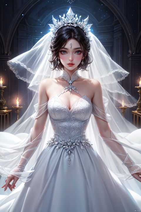 In a surreal and dramatic wedding scene, (solo) a girl in a dark blue haute couture wedding dress, like a goddess stepping out of the stardust, instantly attracted everyone's attention.
The design of this wedding dress is full of exquisite and creative high fashion, dark blue fabric in the light of the light, flashing the light, as if the whole night sky is worn on the body. The skirt of the wedding dress is wide and fluffy, and as it moves, it is like a flowing star river, full of volume and atmospheric lighting effect.
The veil lightly covers the head and is dotted with tiny stardust, which echoes the star pattern on the wedding dress, creating a dreamy and mysterious atmosphere. The makeup is delicate and natural, and the eyes sparkle with anticipation and happiness.
In the wedding scene, the lighting and music are interwoven to create a surreal feeling. The background of the stage is a starry sky, which perfectly echoes the wedding dress and makes people feel like they are in a dreamlike universe.
Slowly toward the altar of the wedding, the figure in the light of the irradiation, appears more noble and elegant. Every movement, every smile, was so full of drama that it was impossible to look away.
This dark blue wedding dress is not just a dress, it is a work of art, is the designer's pursuit of beauty and wishes for happiness. It perfectly combines the beauty of the girl with the magnificence of the dress to create a surreal and dreamy wedding scene that will be remembered for a long time.