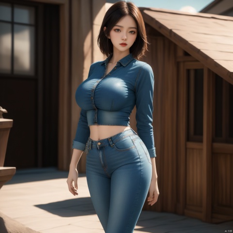  1 sexy girl,(short_air_bangs_hair=1.331),(standing house outside=1.3),(sexy cloth=1.3）,full_body,[master piece:1.2],best quality,extremely detailed CG,perfect lighting,8k wallpaper,photograph,3D,(longing=1.3),(walking=1.2),
