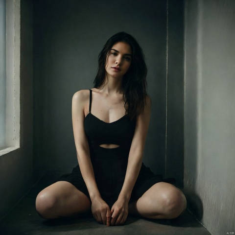  1 sexy girl,(disheveld_hair=1.331),（sitting in a female prison cell=1.3）,（prison_uniform=1.3）,full_body,[master piece:1.2],best quality,extremely detailed CG,perfect lighting,8k wallpaper,photograph,3D,(tatoo=1.3）
