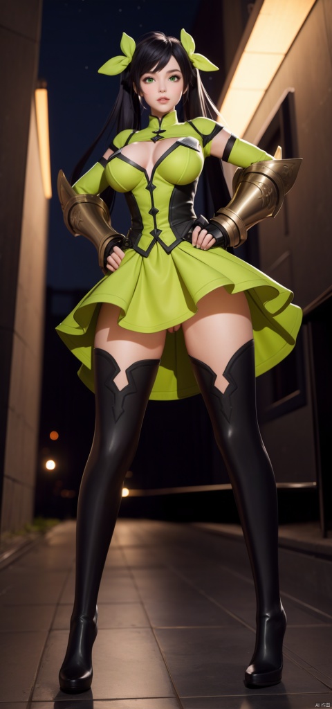  WZRYsunshangxiangYP,1girl,solo,long hair,black hair,twintails,gauntlets,green eyes,thigh boots,lips,standing,headgear,hand on hip,detached sleeves,,cityscape,night,looking at viewer,mature female,Shiny thigh straps, high heels, full-body close-ups, black pantyhose,naked,Larger breasts,vagina,papilla,nude,sex,nsfw,Expose the vagina,Open the skirt,No underwear,Vaginal exposure,anus,Spread your legs open,Seeing the vagina,Masturbation,climax,No skirt,Squat down,Completely naked,Not wearing clothes