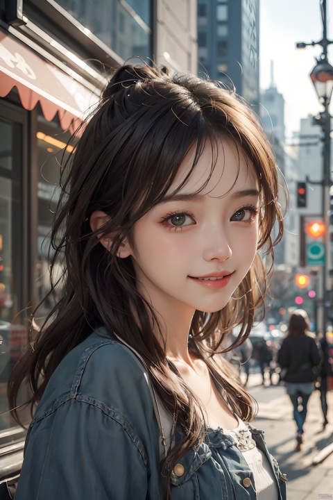  cute teenager, pose, cute face, happy smile, urban photography, low angle, aesthetic clothes, cute girl, unique faces, pretty faces, wangyushan