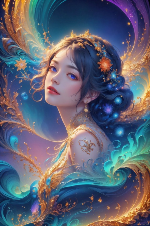  (masterpiece, top quality, best quality, official art, beautiful and aesthetic:1.2), (1girl), extreme detailed,(fractal art:1.3),colorful,highest detailed,Dreamy Atmosphere,Bright color,Complete clothes.,