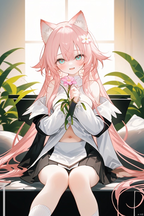  Character Features:

1girl, solo, long hair, breasts, blurry_background, blush, smile,1girl,skinny,fair_skin,Pink hair,collarbonea,bare shoulders,chest,navel,taut_shirt,lace-trimmed_skirt,socks,animal ear fluff, cross, holding flower,church, nun,
Color Suggestions:

Use soft, warm tones like pink, beige, or light purple to create a warm ambiance for the character.

Apply light color contrasts and layers in clothing and background, such as pale blue or off-white, to highlight the figure.

The light and shadow should be soft and natural, simulating natural light to achieve a warm and inviting effect.

Background Suggestions:

Keep it simple, blurry background, using light-toned, undisturbed backgrounds or natural elements like distant hills or gently fluttering curtains to complement the character's tranquility and softness.

Consider adding a few faint flowers or delicate plant details to enhance the harmony between the character and her environment.


Posture and Movement:



Relaxed and natural posture, either sitting or standing, with gentle movements such as lightly touching a flower, playing with a cat, or quietly reading a book.

Ensure smooth and graceful hand lines to convey the character's gentleness and delicacy.


I hope these suggestions inspire you as you create your gentle female character. Remember to relax and enjoy the process, infusing the character with your own emotions and stories., nai3