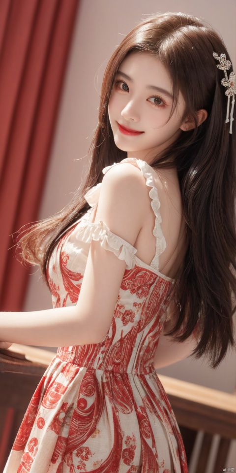  (Good structure),cowboy_shot, DSLR Quality,Depth of field ,looking_at_viewer,Dynamic pose, , kind smile,,
(masterpiece, best quality:1.2),(1girl:1.5),aged vintage paper,
a red pattern with white swirls ,Pencil Draw, jujingyi, 1girl, Pencil Draw