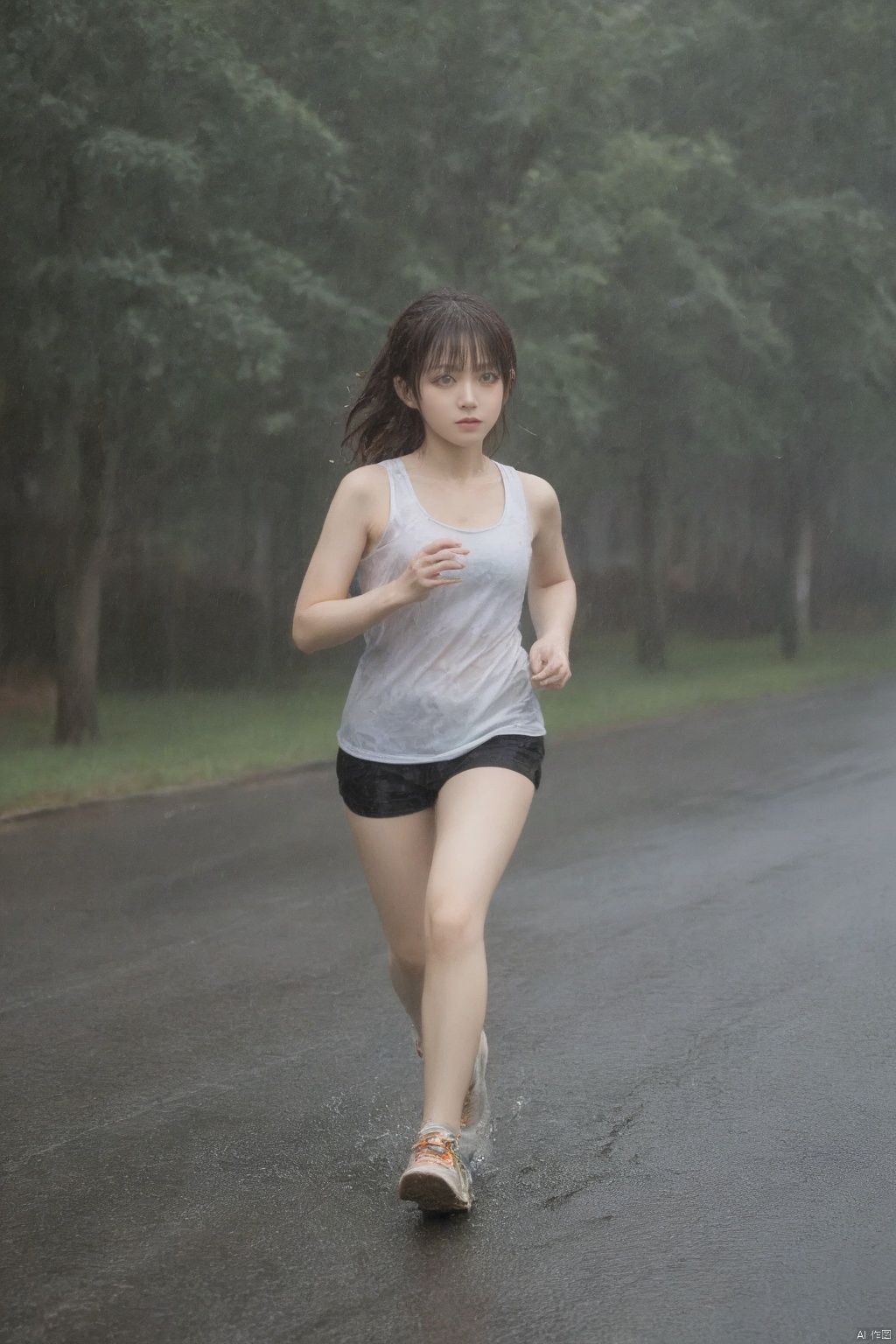 The only thing that can make me run is you except the heavy rain.