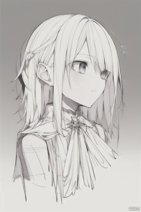 A Girl with a sword, dusk,  long white hair, subway station, Blue Eyes,Black Cloak,Passers-by walked by,Delicate features,Soft light source,Exquisite picture quality,The right human body,Delicate face, texas_the_omertosa_(arknights), Character design,1girl, LineArt_dark,sol, Multi-view, solo,((masterpiece,bestquality)), solo
