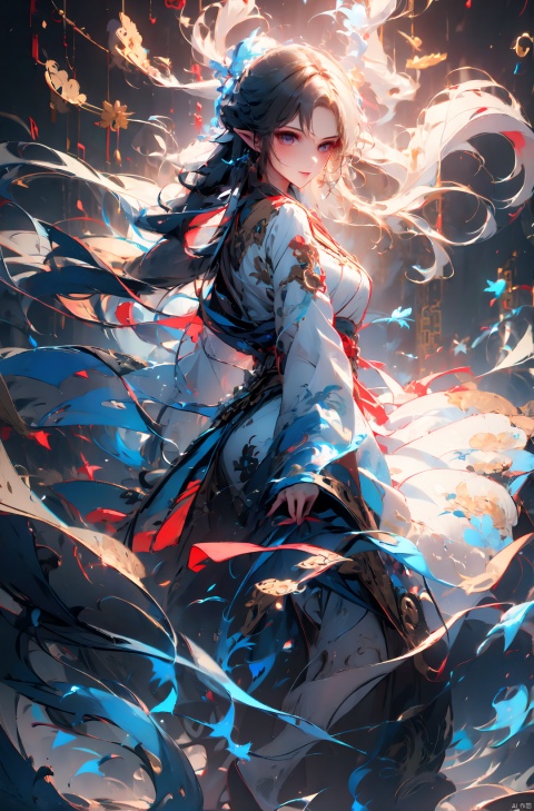  xilin, 1girl, dress, solo, pointy ears, barefoot, white dress, detached sleeves, long hair, wings, fairy wings, bare shoulders, smile, gete, Ink scattering_Chinese style, (\shen ming shao nv\), midjourney portrait, wunv,Punk,yjmonochrome, tashan shorts,Ink and wash style, pf-hd