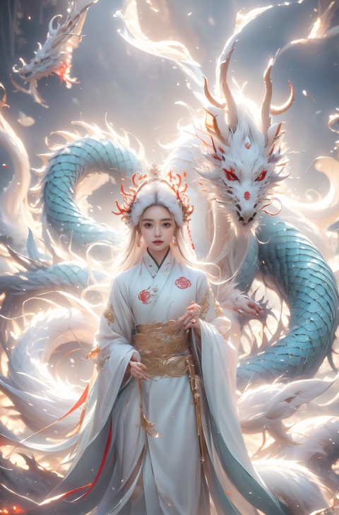  a woman with white hair holding a glowing ball in her hands, white haired deity, by Yang J, heise jinyao, inspired by Zhang Han, xianxia fantasy, flowing gold robes, inspired by Guan Daosheng, human and dragon fusion, cai xukun, inspired by Zhao Yuan, with long white hair, fantasy art style,,Ink scattering_Chinese style, smwuxia Chinese text blood weapon:sw, lotus leaf, (\shen ming shao nv\), gold armor, a boy_gmlwman, wunv, Nine tails, a dragon, lbb, drakan_longdress_dragon crown_headdress, daughter of the Dragon King