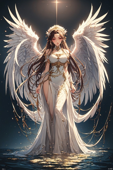 Angel Wings,Morgana ,(masterpiece, best quality:1.4),realistic anime style,(long exposure,shining light),dynamic streaks,luminous trails,vibrant colors,fluid movement,captivating patterns,creative experimentation,(1girl),(highest detailed),(masterpiece,best quality),Illustrative style,1girl,(masterpiece, top quality, best quality, official art, beautiful and aesthetic:1.2), huliya, qingyi, Mecha, jijianchahua, (/qingning/), jiqing, drakan_longdress_dragon crown_headdress