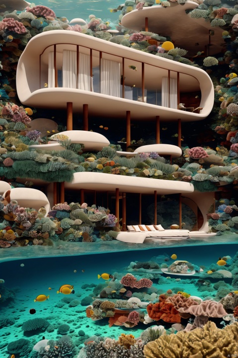  submarine villa,underwater architecture,blue ocean around the villa,amazing architecture, outdoors,bird,flsh,boat,
building,water,scenery,ray tracing,best quality,extreme detail,masterpiece,UHD,16k,wallpaper,poster,film texture,award-winning, dvarchmodern