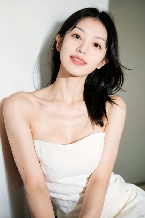  1girl, solo, naked, cleavage,black hair,fullbody,stand up
plain smile,looking_at_viewer,nude,white_background, black_eyes, gradient, collarbone,
( chiaroscuro,Fujicolor, UHD, super detail ,raw,85mm,f/1.2,FujifilmXT4,), yiyi, chaoyue