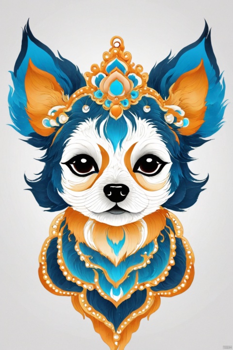  Intricate vector illustration design of a cute DOG for t-shirt, 3-6-9 pattern. Elegant, sophisticated, intricate line work, ornate details, muted color scheme, subtle gradients. Art and mathematics fusion, hyper detailed, trending at artstation, sharp focus, studio photography, intricate detail, highly detailed, centered, perfect symmetrical, bright color, solid white background, with adobe illustrator, in the style of Studio Gibli