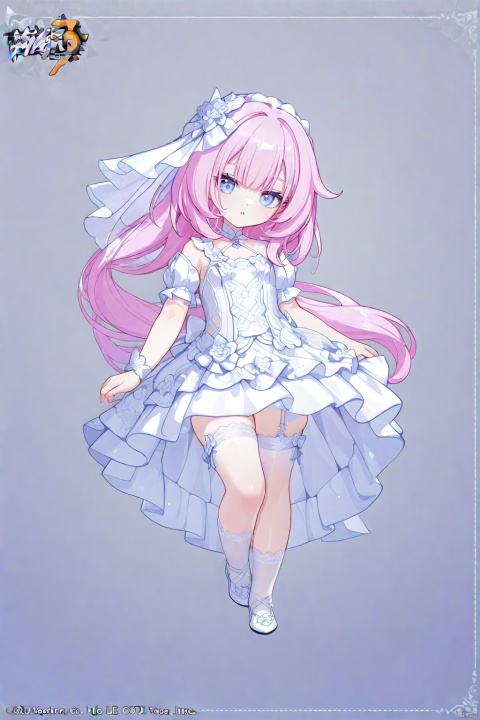  (best quality),(masterpiece),,Elysia (Honkai_Impact 3rd), pink_hair, wedding_dress, PVC, white_Garter_stockings,extremely detailed details, loli,underage, golden and white theme, Sense of coordination, sense of order, mathematics beauty , album_art, official art, full body, closeup, 1girl, intense angle, close to the viewer, plump legs