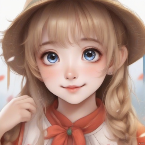 Lively and cute girl with big eyes