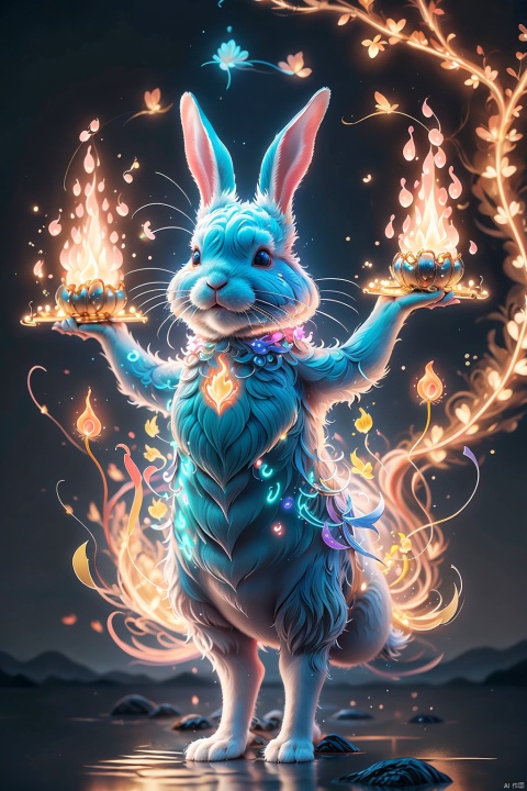 Ignite the colorful rabbit