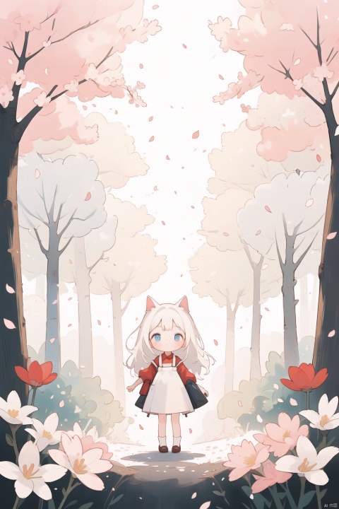  The image features a beautiful anime girl dressed in a flowing white and red dress, standing amidst a flurry of red cherry blossoms. The contrast between her white dress and the red flowers creates a striking visual effect. The lighting in the image is well-balanced, casting a warm glow on the girl and the surrounding flowers. The colors are vibrant and vivid, with the red cherry blossoms standing out against the white sky. The overall style of the image is dreamy and romantic, perfect for a piece of anime artwork. The quality of the image is excellent, with clear details and sharp focus. The girl's dress and the flowers are well-defined, and the background is evenly lit, without any harsh shadows or glare. From a technical standpoint, the image is well-composed, with the girl standing in the center of the frame, surrounded by the blossoms. The use of negative space in the background helps to draw the viewer's attention to the girl and the flowers. The cherry blossoms, often associated with transience and beauty, further reinforce this theme. The girl, lost in her thoughts, seems to be contemplating the fleeting nature of beauty and the passage of time. Overall, this is an impressive image that showcases the photographer's skill in capturing the essence of a scene, as well as their ability to create a compelling narrative through their art.catgirl,loli,catgirl,white hair,blue eyes,white dress,bare shoulders
