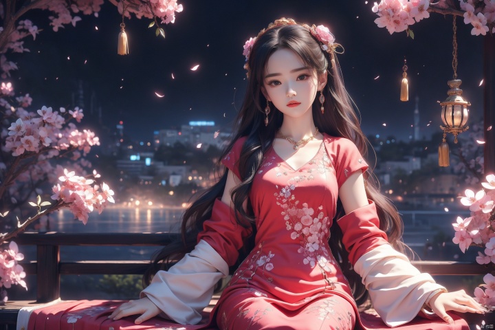  masterpiece,best quality,1girl,solo,jewelry,earrings,necklace,long hair,hair ornament,upper body,Girl's posture, cozy animation scenes, liuyifei