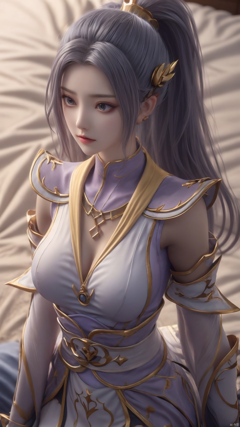 1girl,solo,long hair,breasts,looking at viewer,black hair,((bed:1.2)),closed mouth,earrings,sharp focus,best quality,masterpiece,illustration,realistic skin,(intricate details),perfect body,necklace,long hair fluttering,fox ears(Top view:1.4),(sailor uniform:1.3),,cleavage of breast,(exposed cleavage:1.1),,,((w_arms:1.5)),on back,leaning_back,biting,drunk,
