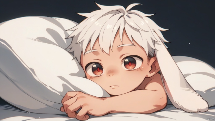 score_9,score_8_up,score_7_up,score_6_up,score_5_up,wool-bl,BREAK,
solo,1boy\( shota,white (lop ears:1.5),red pupils, white (short_hair) \),BREAK,
Close your eyes and sleep in your bed. Good night.