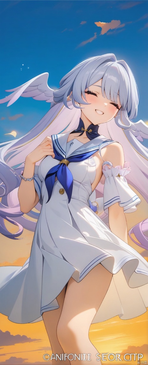  (masterpiece,top quality,best quality,official art,beautiful and aesthetic:1.2),gf-hd,1girl,solo,long hair,lovely smilie,wink,(seifuku:1.5),cozy,(lace details),looking at the blue sky,robinSR, (\shen ming shao nv\),basic_background,fu,Full Length Shot, Thick coating,fuwafuwa time,