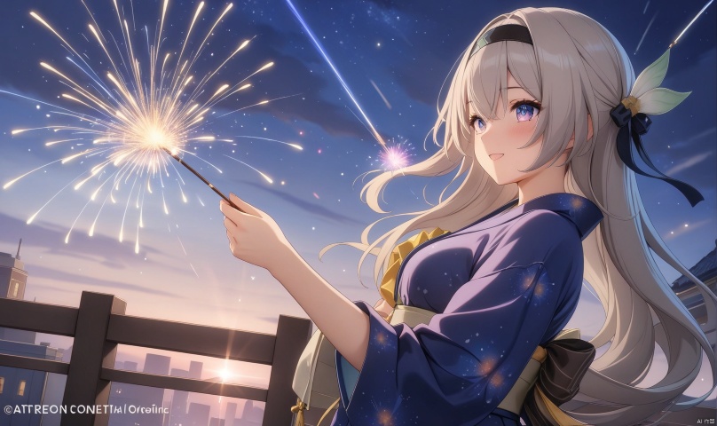  (masterpiece,top quality,best quality,official art,beautiful and aesthetic:1.2),
gf-hd,1girl,solo,long hair,robinSR,(beautiful yukatas),
(only one hand held fireworks),:),romantic gesture,
fireworks,hanabi,galaxy,sparks,reflections
