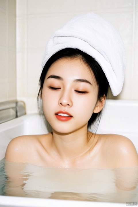  best quality, woman bath tub, close-set eyes, scanned photo, cute chinese girl, facial mark, without makeup, bukkake, effect, towel head, 30 years old, angel face,best quality,masterpiece,,<lora:660447313082219790:1.0>
