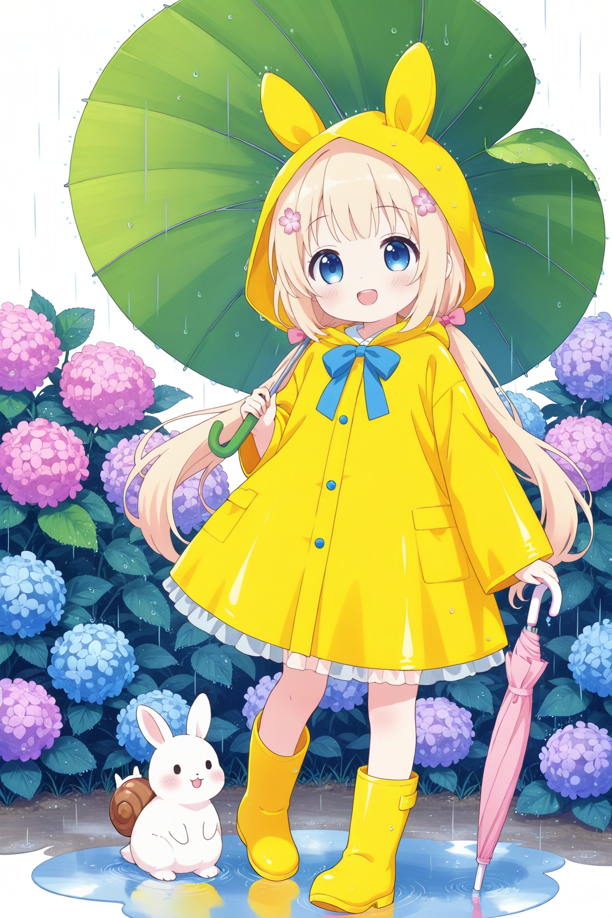 1girl,  rainbow,  raincoat by 桃源莉可 on Tensor.Art