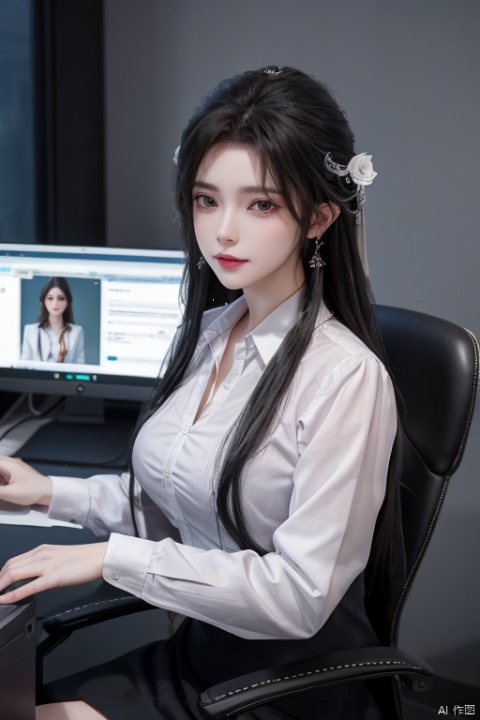  1 girl, young, 8K, ultra fine, epic composition, ultra-high definition image quality, high quality, highest quality, girl, office lady, qingyi