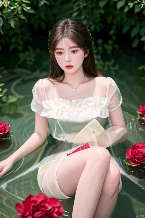 Absurdity, realistic rendering, (masterpiece, best quality), flowers, solo, water, roses, realistic, with eyes closed, blurry, partially submerged, 1 girl, floating, ripple, red flowers, petals, pink flowers, black hair, top-down, (8k, best quality, ultra-high resolution, masterpiece: 1.2),

, 1girl,<lora:660447313082219790:1.0>
