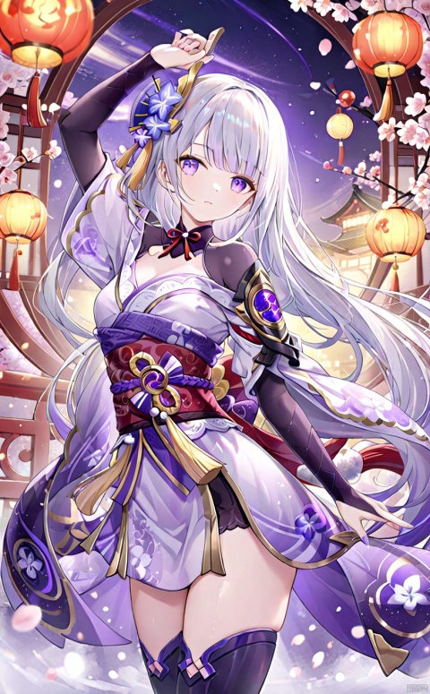A beautiful woman, armor, white hair, Chinese elements,32K ultra high definition,best quality, masterpiece,raiden shogun, 