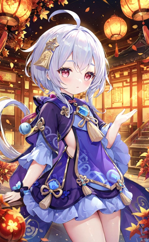 A beautiful woman, armor, white hair, Chinese elements,32K ultra high definition,best quality, masterpiece,qiqi (genshin impact)