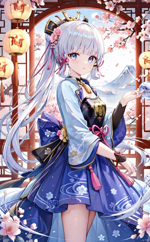 A beautiful woman, armor, white hair, Chinese elements,32K ultra high definition,best quality, masterpiece,kamisato ayaka