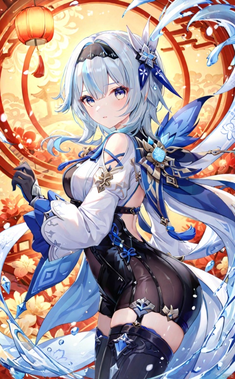A beautiful woman, armor, white hair, Chinese elements,32K ultra high definition,best quality, masterpiece,eula (genshin impact)