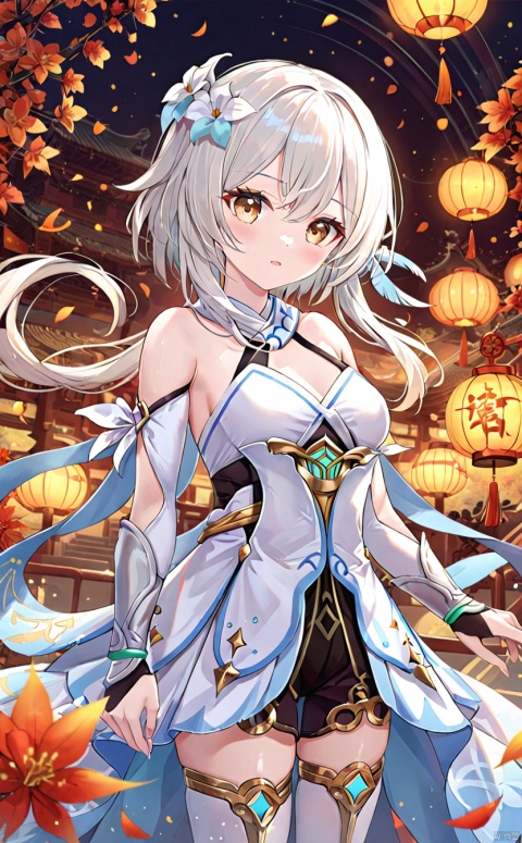 A beautiful woman, armor, white hair, Chinese elements,32K ultra high definition,best quality, masterpiece,lumine \(genshin impact\)