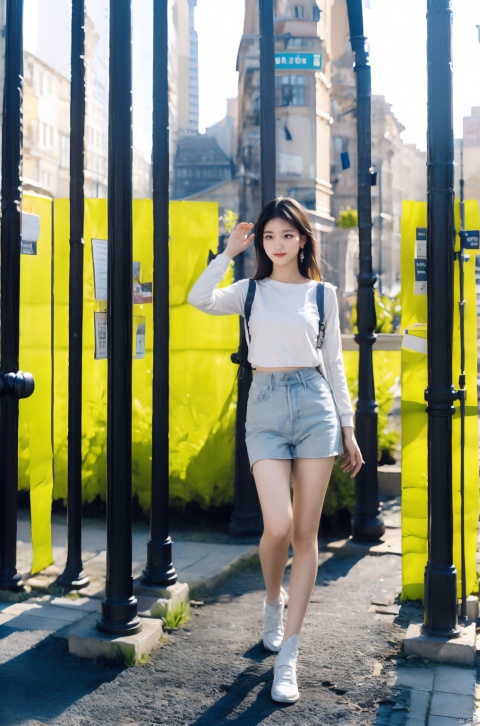 Best quality, masterpiece, photorealistic, 32K uhd, 1girl, full_body,standing,looking at phone,moyou