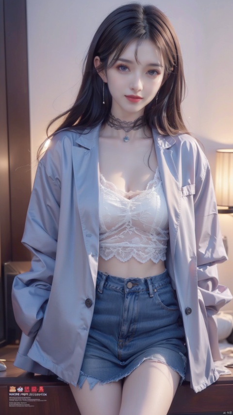  80sDBA style, fashion, (magazine: 1.3), (cover style: 1.3),Best quality, masterpiece, high-resolution, 4K, 1 girl, smile, exquisite makeup,shirt,jean,jacket , lace, tv,boombox
,, , ,long_hair , yunv, dlrb,1girl, wangyushan