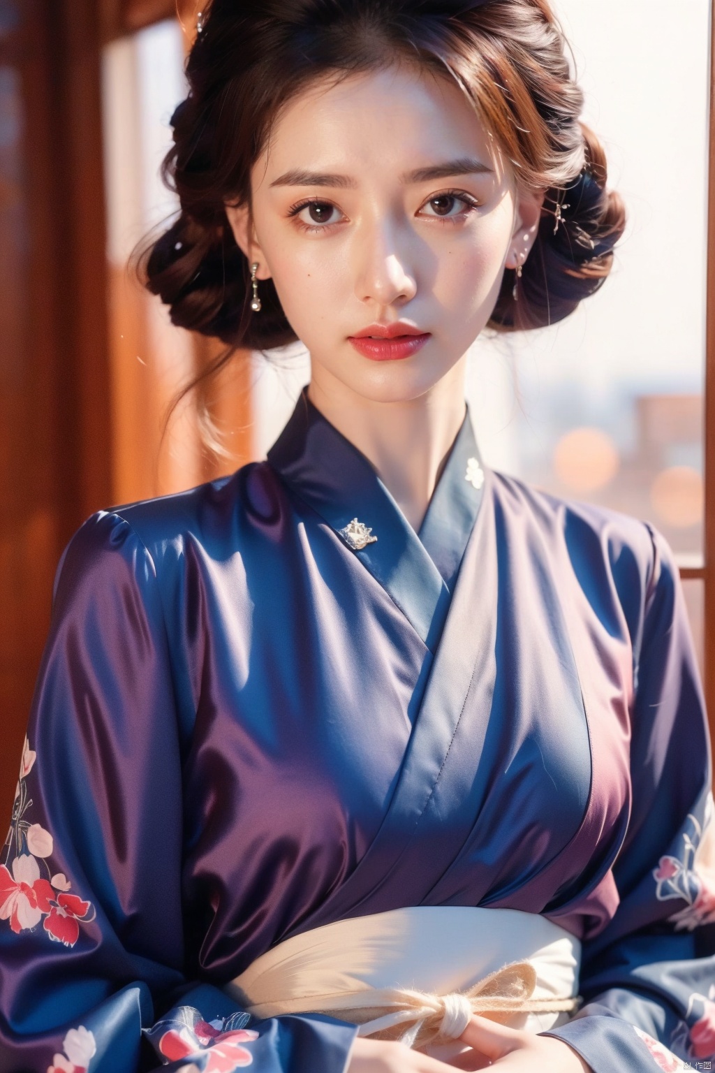  （Best quality,masterpiece.）Super cute girl flower dream, movie lighting, wide angle and super details, 8k Hanfu silk, covered in magpie patterns, bright colors, bright lighting, high details., zanhua, girl