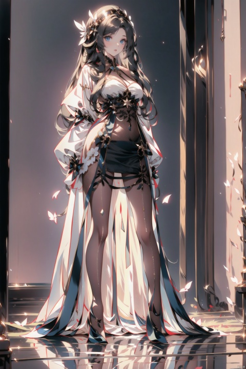 maiden, white silk stockings,long hair，