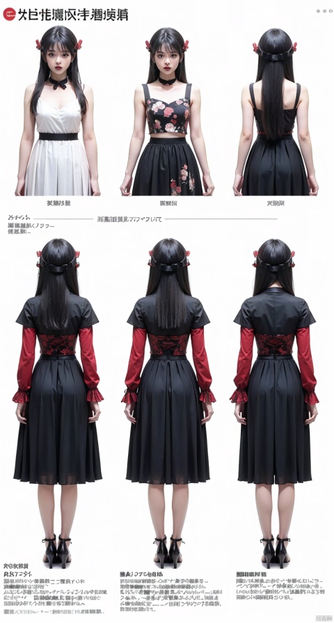 more girl,sakurajima mail,Emoji packs,stickers,column lineup,expressions,three views from front, back and side, costume setup materials,reference sheet,screaming